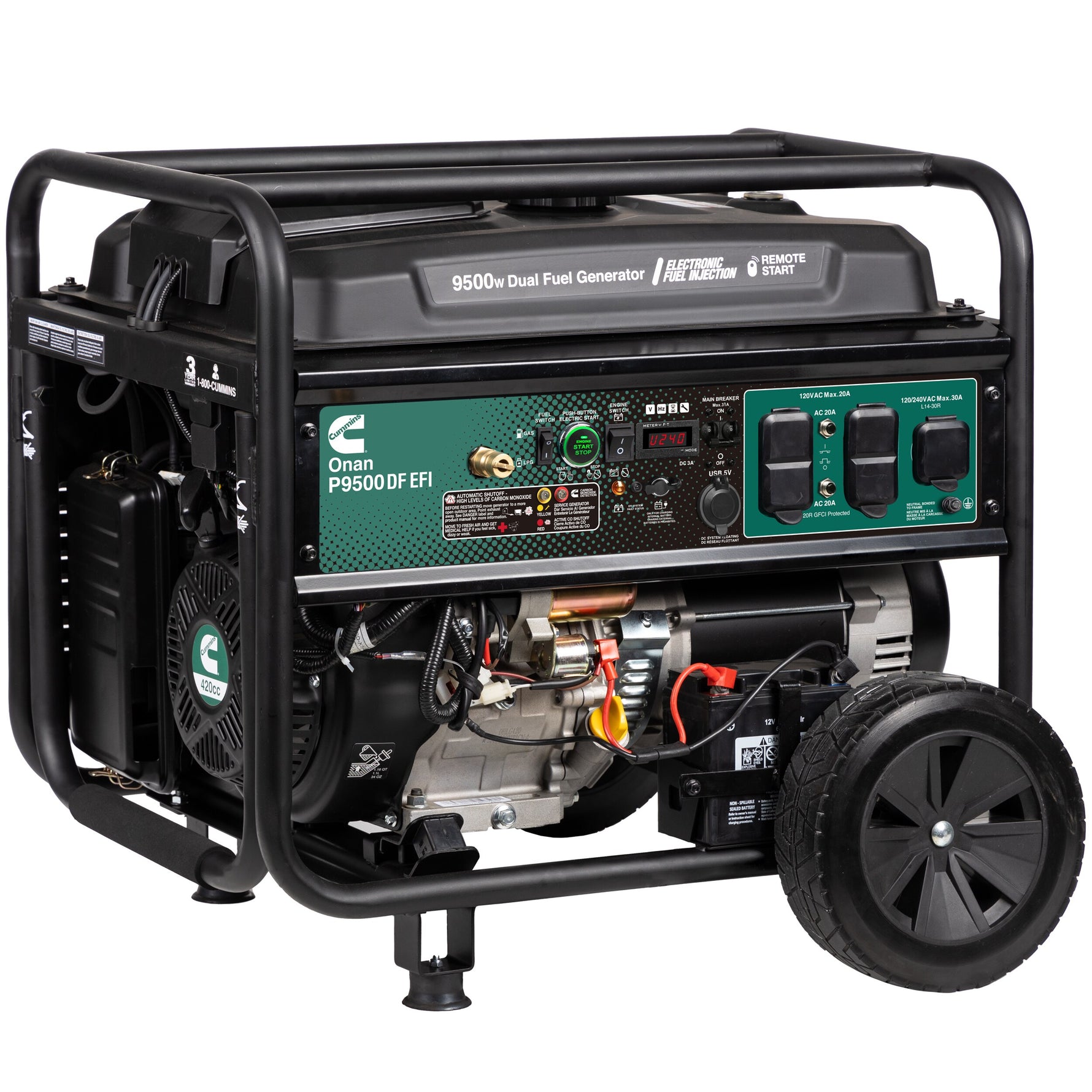Onan P9500DF EFI Dual-Fuel Portable Generator - EPA+CARB