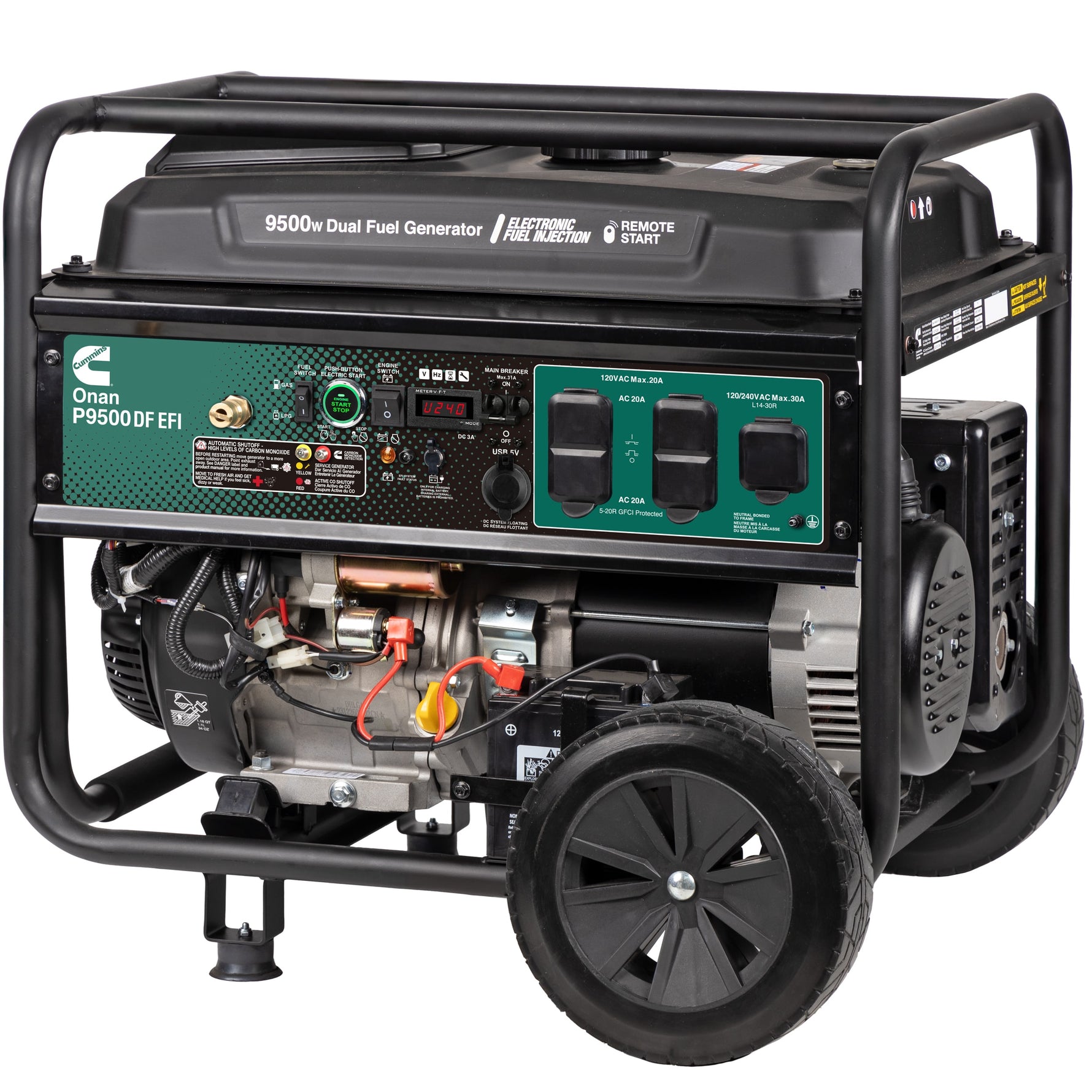 Onan P9500DF EFI Dual-Fuel Portable Generator - EPA+CARB